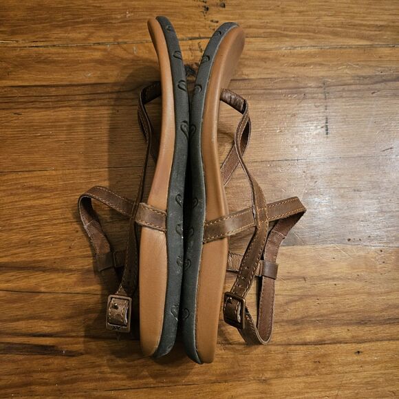 Chaco Rowan Women's 5 Brown Leather Strappy Sandals Slingback Thong Comfort shoe - Picture 4 of 7